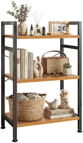 3 Tier Bookshelf, Free Standing Bookcase with Open Storage Shelves by SageNest