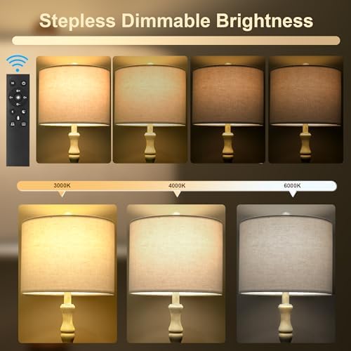 BOBOMOMO 62" Rustic Farmhouse Floor Lamp Antique White with Remote & Dimmable 9W Bulb, 3 Color Temperatures Resin Standing Lamp, Retro Tall Lamp for Living Room, Bedroom, Nursery, Office, Reading Nook - Image 4