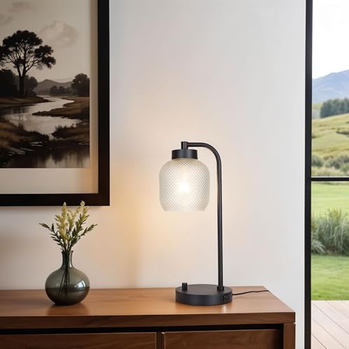 Kenroy Home Prismatic Glass Downbridge Black Desk and Task Lamp with Adjustable Arm and Energy-Efficient Lighting for Home Offices, Workspaces, and Study Areas - Image 2
