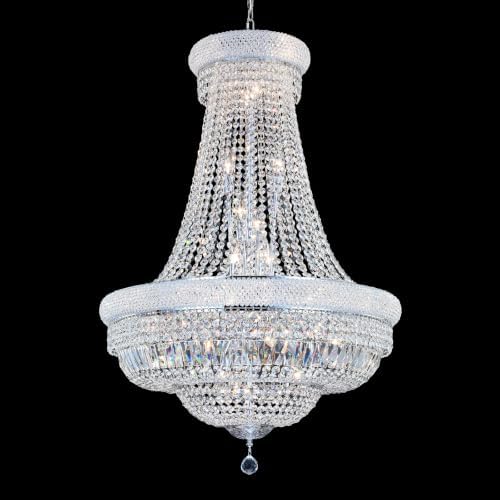 Chrome Crystal Chandeliers for Dining Room，28-Lights D30 Inch by Gifarich