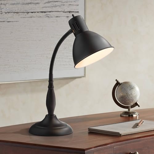 Breck 17" Small Desk Lamp Bronze Brown Traditional Flexible Gooseneck Arm by 360Lighting