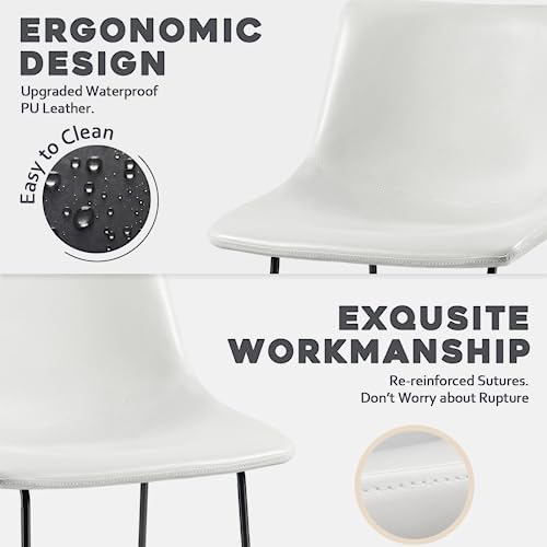 Waleaf 26 Inch Counter Height Bar Stools Set of 2, Faux Leather Bar Chairs - Image 5