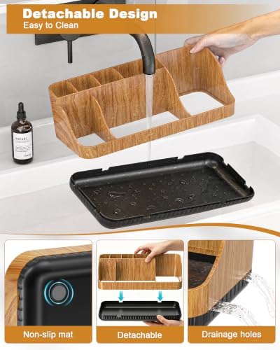 Bathroom Counter Organizer and Storage, 7 Slots Detachable Toothbrush Holders for Bathrooms, Anti-Slip Electric Toothbrush and Toothpaste Holder Countertop - Image 3