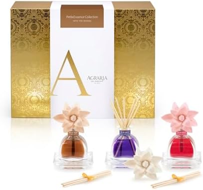 AGRARIA Into The Woods PetiteEssence Collection, Handmade Sola Flower Reed Diffuser Set of 3, Luxury Home Fragrance Scented Oil Diffuser Gift Set by Unknown