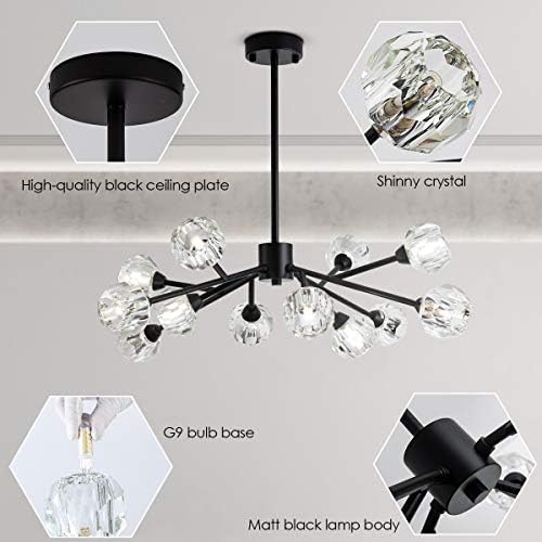 Weesalife Sputnik Chandeliers for Living Room，12 Lights D36'' Inch - Image 6