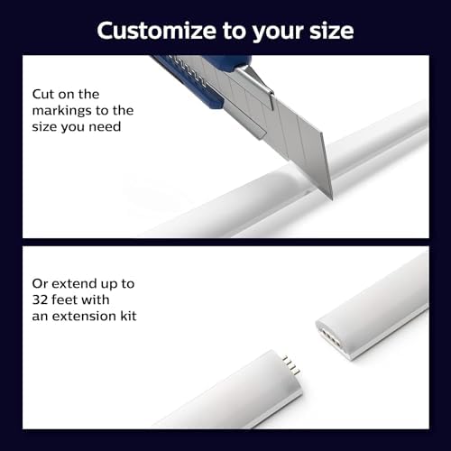 Philips Hue Indoor 6-Foot Smart LED Light Strip Base Kit with Plug - Flowing Multicolor Effect - 1 Pack - Control with Hue App - Compatible with Alexa, Google Assistant and Apple HomeKit - Image 5