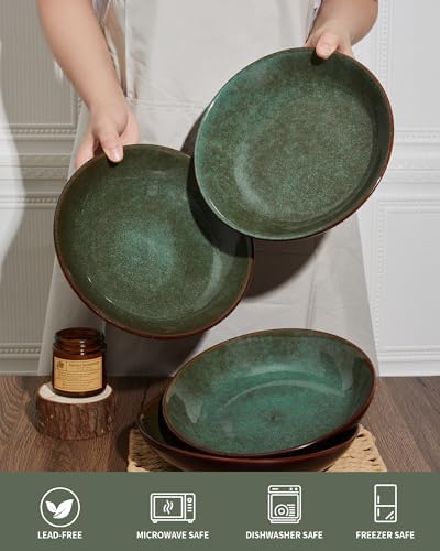Pokini Stoneware Dinnerware Sets for 4, 16pcs Plates and Bowls Sets Dishes - Image 4