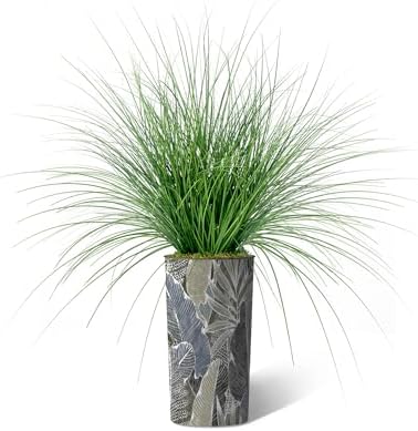 Artificial Tree in Modern Planter, Fake Onion Grass Silk Tree for Indoor and Outdoor Home Decoration - 55" Overall Tall (Plant Pot Plus Tree) - Image 2
