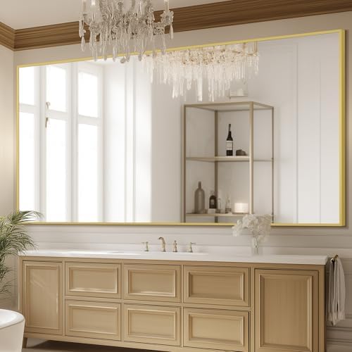 MELOMOIR 76"x44" Oversized Mirror Full Length, Gold Floor Mirror, 3-in-1 - Image 5