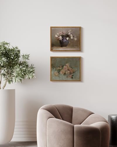 InSimSea Framed Canvas Print , Roses in Vase Classical Oil Paintings for Wall Decorations Canvas wall art for Bedroom Living Room Bathroom Decor ,Farmhouse Decor 8x10in - Image 4