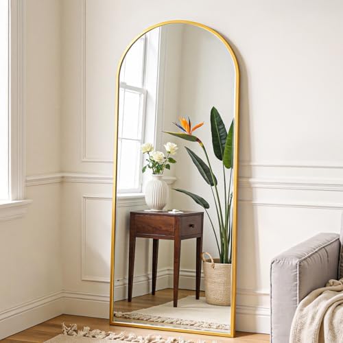 OLIXIS 56"x15.5" Arched Full Length Gold Mirror for Bedroom by OLIXIS
