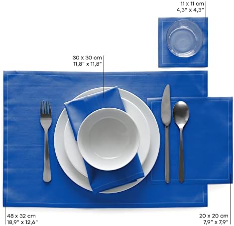 Cotton Cocktail Napkin - 4.3 x 4.3 in - 50 units per roll - Royal Blue - Image 5