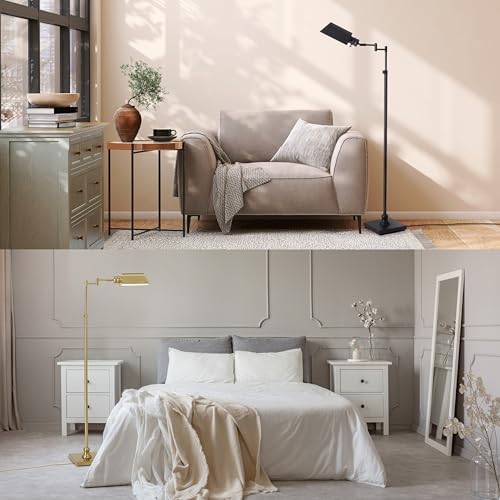 O’Bright Arcadia - Pharmacy Floor Lamp, Full Range Dimming, Swing Arm Task Lamp, E26 Socket, Bulb Replaceable, Adjustable Height 47” to 55”, 360° Rotatable Shade, All-Metal Design, Black - Image 6