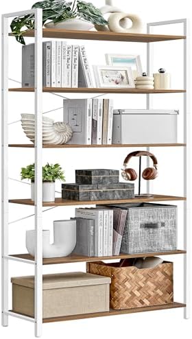 VASAGLE 6-Tier Bookshelf, Bookcase with Shelves, Storage Shelf, Living Room by VASAGLEbySONGMICSHOME