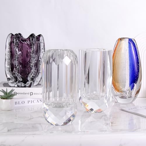 KAMMAK Glass Vase, Transparency Hand Blown Decorative Vase - Image 7
