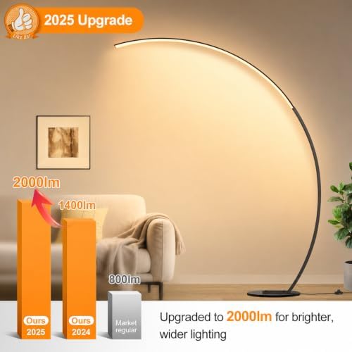 Nintiue Dimmable Floor Lamp with 3 Color Temperatures, Super Bright Arc Floor Lamps for Living Room, Modern Standing Tall Lamp with Remote Control Reading Floor Lamp for Bedroom Office. - Image 5