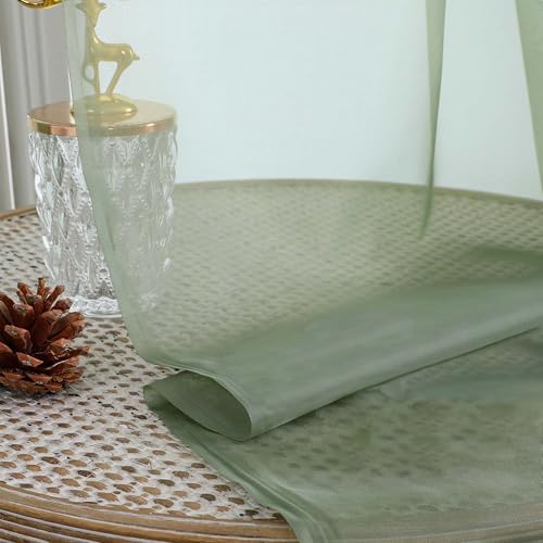 OWENIE Sage Green Sheer Curtains 108 Inch 2 Panels for Living Room 59" Wide - Image 6