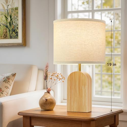 Table lamps for Bedroom Living Room,19" Bedside Lamps Set of 2,Burlywood - Image 6