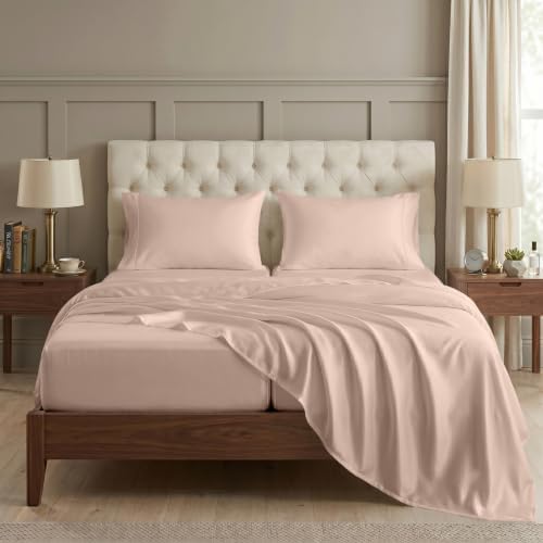 LANE LINEN Split Queen Sheets 100% Egyptian Cotton Sateen - Sepia Rose by LaneLinen
