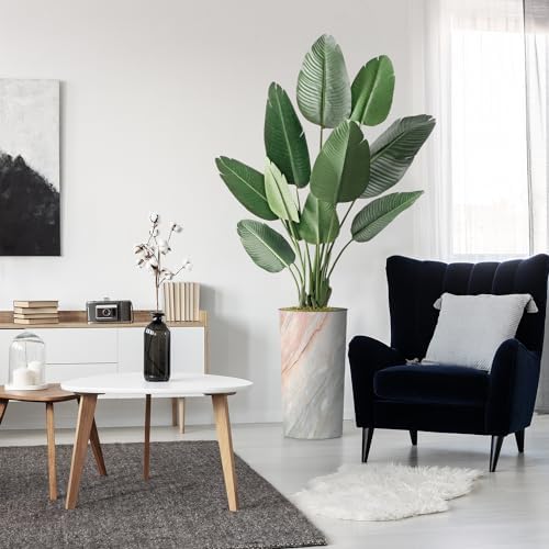 Artificial Tree in Modern Granite Effect Planter, Fake Bird of Paradise Silk Tree for Indoor and Outdoor Home Decoration - 67" Overall Tall (Plant Pot Plus Tree) by SIGNWIN