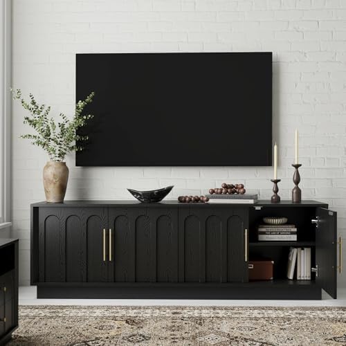 FORTUNETEC 67" Modern TV Stand for 75 Inch TV Living Room, Black - Image 4