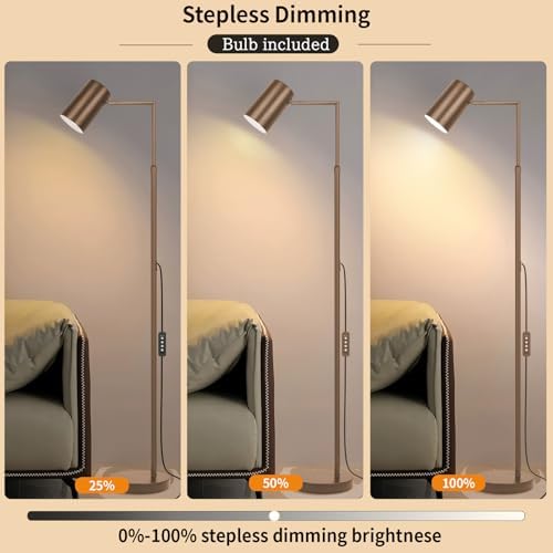 Ldeco Arc Floor Lamp for Living Room with Timer, Stepless Dimmable,Height Adjustable Modern Reading Standing Lamps for Living Room,Reading Room,Office,LED Bulb Included (Brown-DM) - Image 4