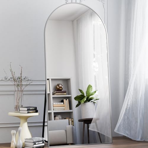 Koonmi 30"x71" Arched Full Length Mirror, Silver Large Floor Mirror with Aluminum Alloy Frame, Standing Hanging or Leaning Wall-Mounted Full Body Mirror for Living Room and Bedroom - Image 6