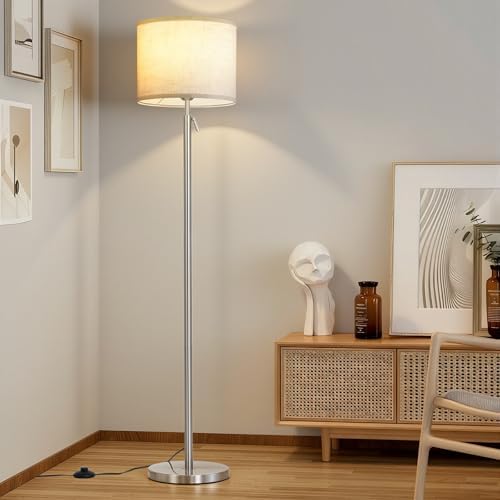 Floor Lamp Height Adjustable with Remote for Living Room and Bedroom Silver - Image 6