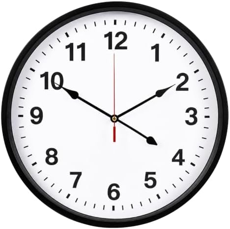 LEIKE Metal Wall Clock 16IN Black, Retro Silent Quartz Battery Operated, Decorative for Patio, Kitchen, Living Room, Bedroom, Pool by LEIKEWALLCLOCK