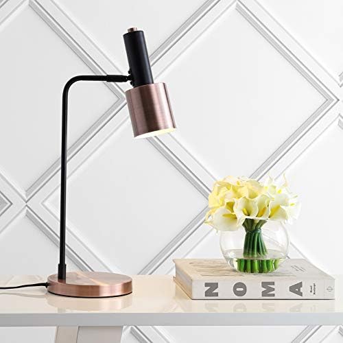 JONATHAN Y Brady Metal LED Task Table Lamp 22" Desk Light, Copper/Black - Image 3