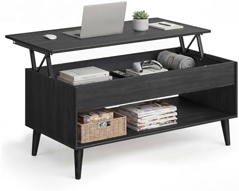 VASAGLE Lift Top Coffee Table with Hidden Storage, Gas Spring by VASAGLEbySONGMICSHOME