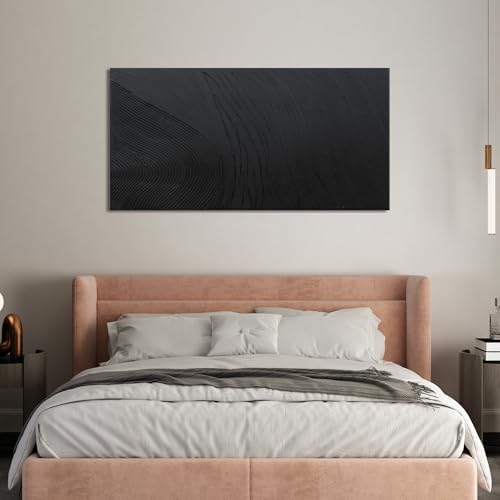 Black Wall Art Decor Canvas Art Wall Decor Black Silence Wall Art Painting Decorations Artwork Wall Art Prints Modern Textured Wall Art for Living Room 20"X40" for Room Bedroom Office Decor - Image 6