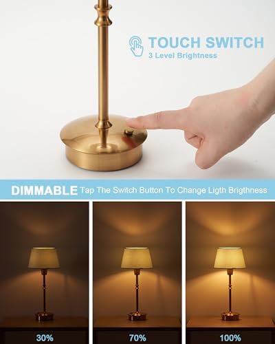 UMEXUS 2 Pack Small Cordless Rechargeable Table Lamp, Battery Operated Lamp - Image 6