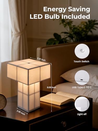 Cordless Table Lamp, Rechargeable, Dimmable, Silky White Touch Lamp - Image 2