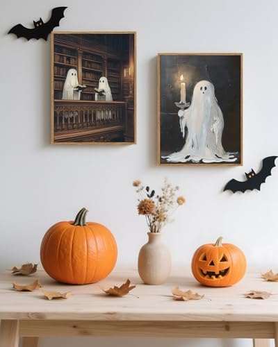 InSimSea Vintage Halloween Decor, Ghost Picture, Framed Art, 16x12in - Image 3