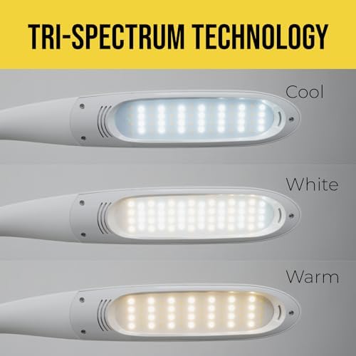 Stella Edge Premium 10W LED Desk Clamp Task Lamp - White - Adjustable Dimmable Low Vision Light - Macular Degeneration Lighting - Hobby Crafting Sewing - Image 7