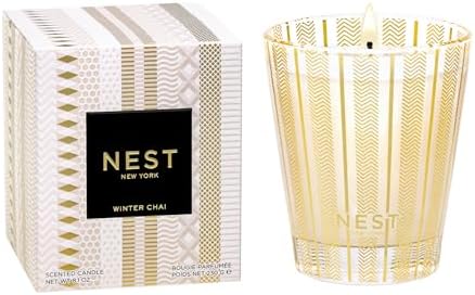 NEST New York Scented Classic Candle, Winter Chai - 8.1 oz - Up to 60-Hour Burn Time - Reusable Glass Vessel by Unknown
