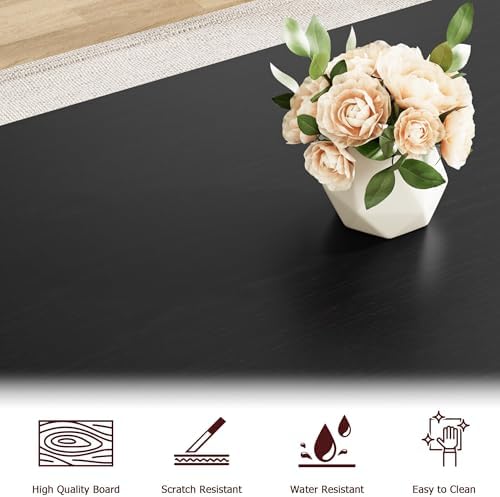 GarveeHome Kitchen Table with 2 Benches, Dining Table Set for 4,Black - Image 6