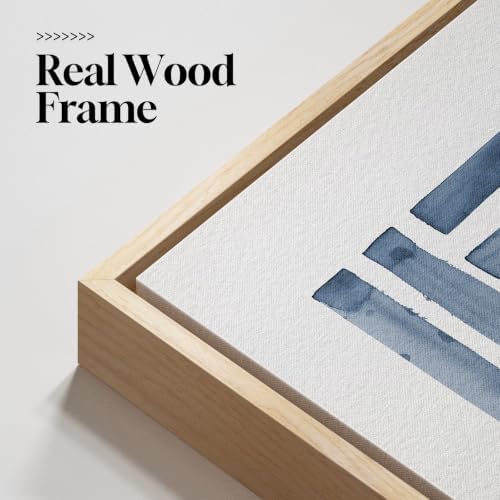 Large Framed Blue White Abstract Wall Art for Living Room, 3 Piece 24x36 In - Image 6