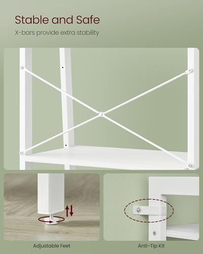 VASAGLE Ladder Shelf, Bookcase Book Shelf, Storage Shelves, 4-Tier, 22In - Image 4