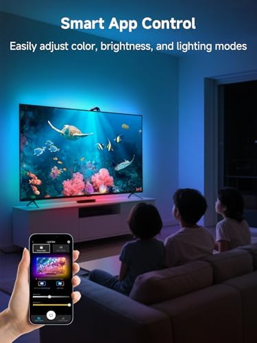 KANTUTOE TV LED Backlight Sync to Screen, 20.34ft LED Lights for 65-100 Inch TVs & PC Monitors, Smart App Control TV Lights that Change with TV, Backlight with Camera, Music Sync Strip Lighting - Image 5