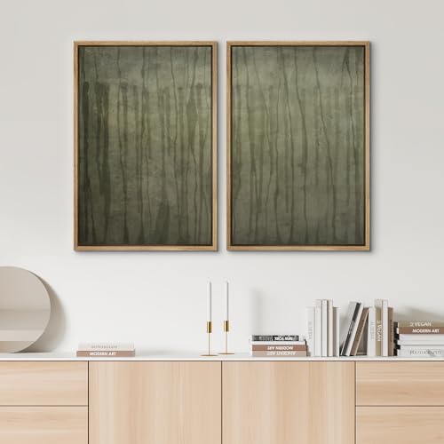 SIGNWIN Framed Wall Art Print Set Muted Green Abstract Forest Photography Modern Art Rustic Relax/Calm Multicolor for Living Room, Bedroom, Office - 16"" x24 x2 NATURAL - Image 3