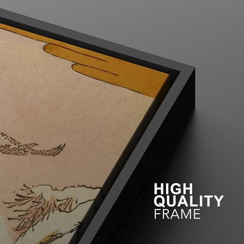 SIGNWIN Framed Canvas Print Wall Art Set Japanese Crane Vintage Style Bird and Bamboo Illustrations Modern Art Rustic Minimal for Living Room, Bedroom, Office - 16"" x24 x2 Black - Image 5
