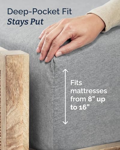 Full XL Sheets - 4 Piece Full XL Sheet Set - Breathable - Heathered Grey - Image 4