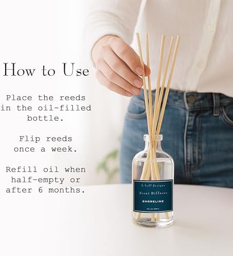 K. Hall Designs Shoreline Boxed Diffuser Kit, Calming Ocean-Inspired Scent - Image 3
