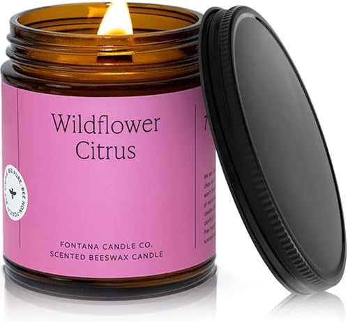 Fontana Candle Co Wood Wick Beeswax Candle, Wildflower Citrus by FontanaCandleCo