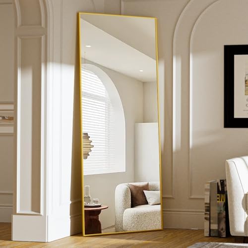 Koonmi 64"x21" Floor Mirror Full Length, Large Gold Mirror by KOONMI