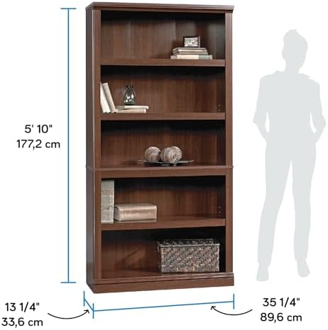 Sauder Miscellaneous Storage 5-Shelf Bookcase/ Book shelf, Select Cherry finish - Image 3