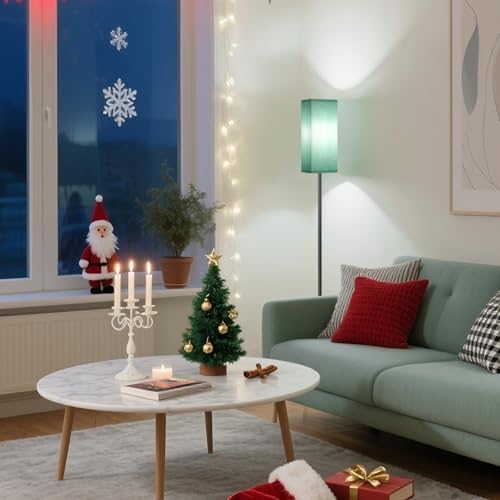 64.6" Floor Lamp, Pole Lamp with Foot Switch, Modern Standing Lamp, Minimalist Freestanding Lamp (Bulb Not Included), for Living Room, Bedroom Office ETL Listed, Black and Teal J07LD05 - Image 2