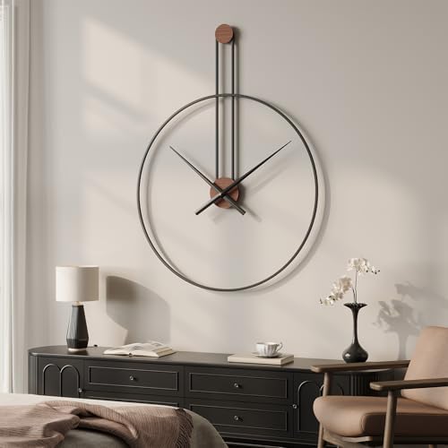 Cuspin 36 Inch Large Wall Clock, Modern Black Metal Clocks for Living Room - Image 4